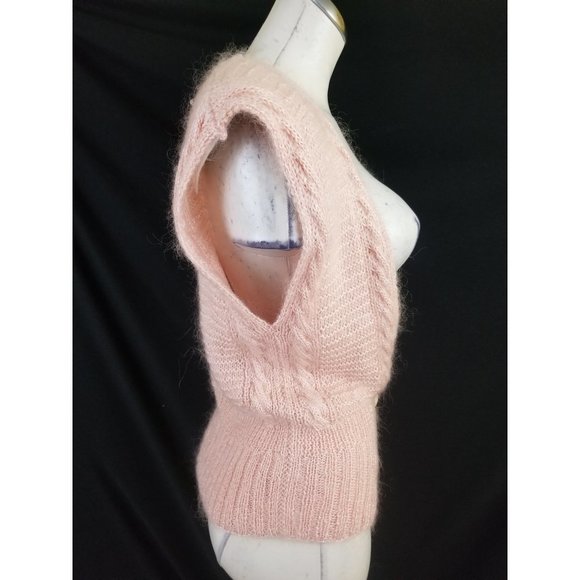 💵3/$20 Vintage Linda Allard PS Pink Mohair Vest - Picture 5 of 7